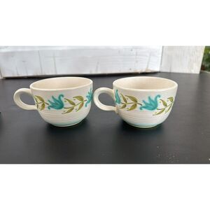 2 Vintage Franciscan Earthenware Tulip Time Tea / Coffee  Cups 1960's
